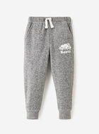 Pantalon ajusté à cheville côtelée en molleton de coton bio pour tout-petits