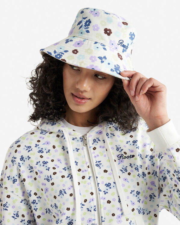 Chapeau style p&ecirc;cheur r&eacute;versible floral