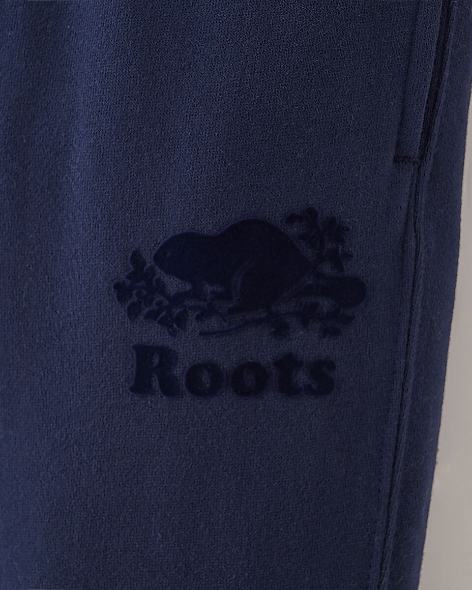 Pantalon ajusté à cheville côtelée en molleton de coton bio pour fille