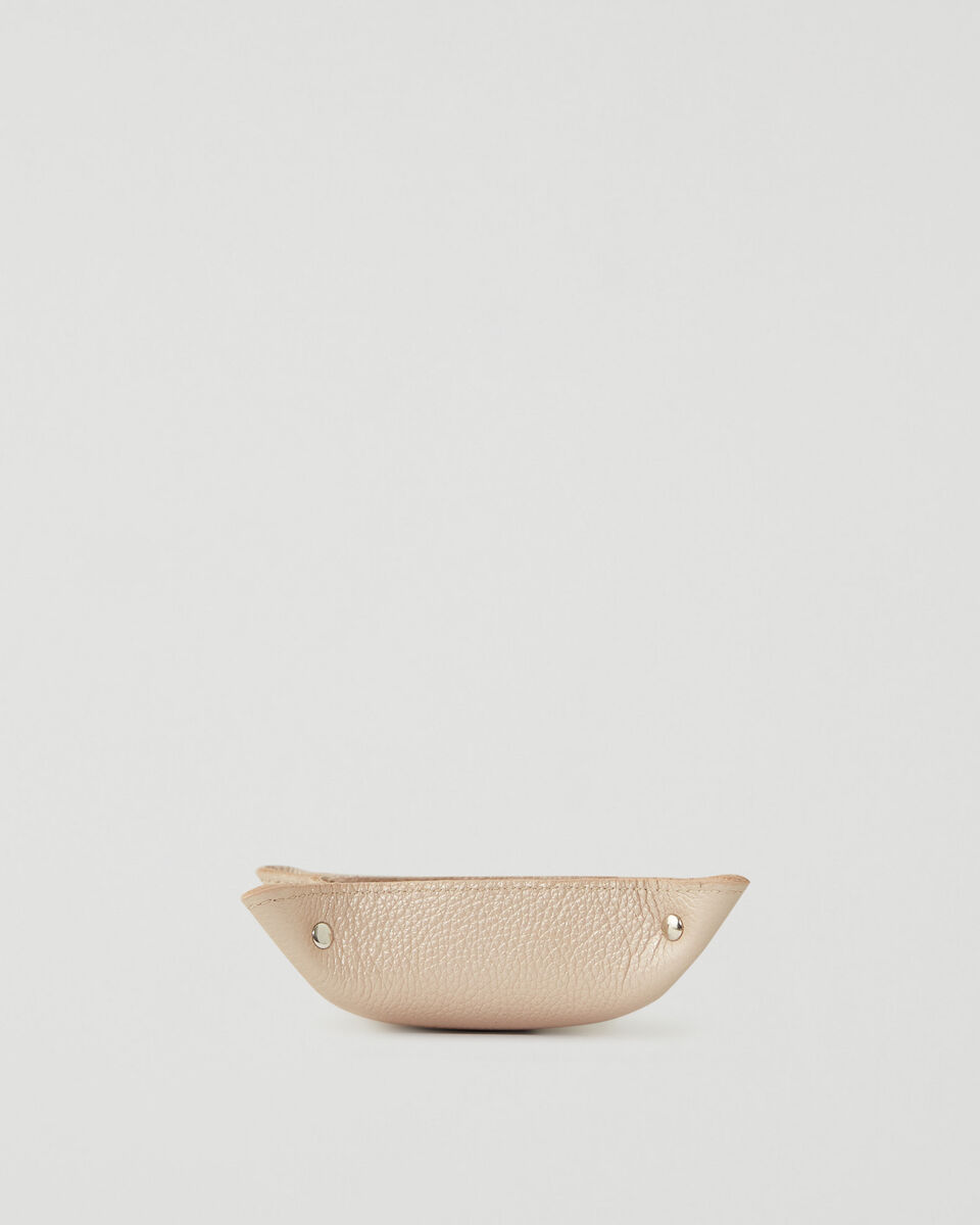 Small Leather Tray Metallic