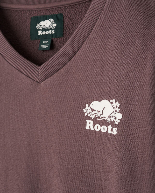 Chandail col en V en molleton de coton bio Cooper