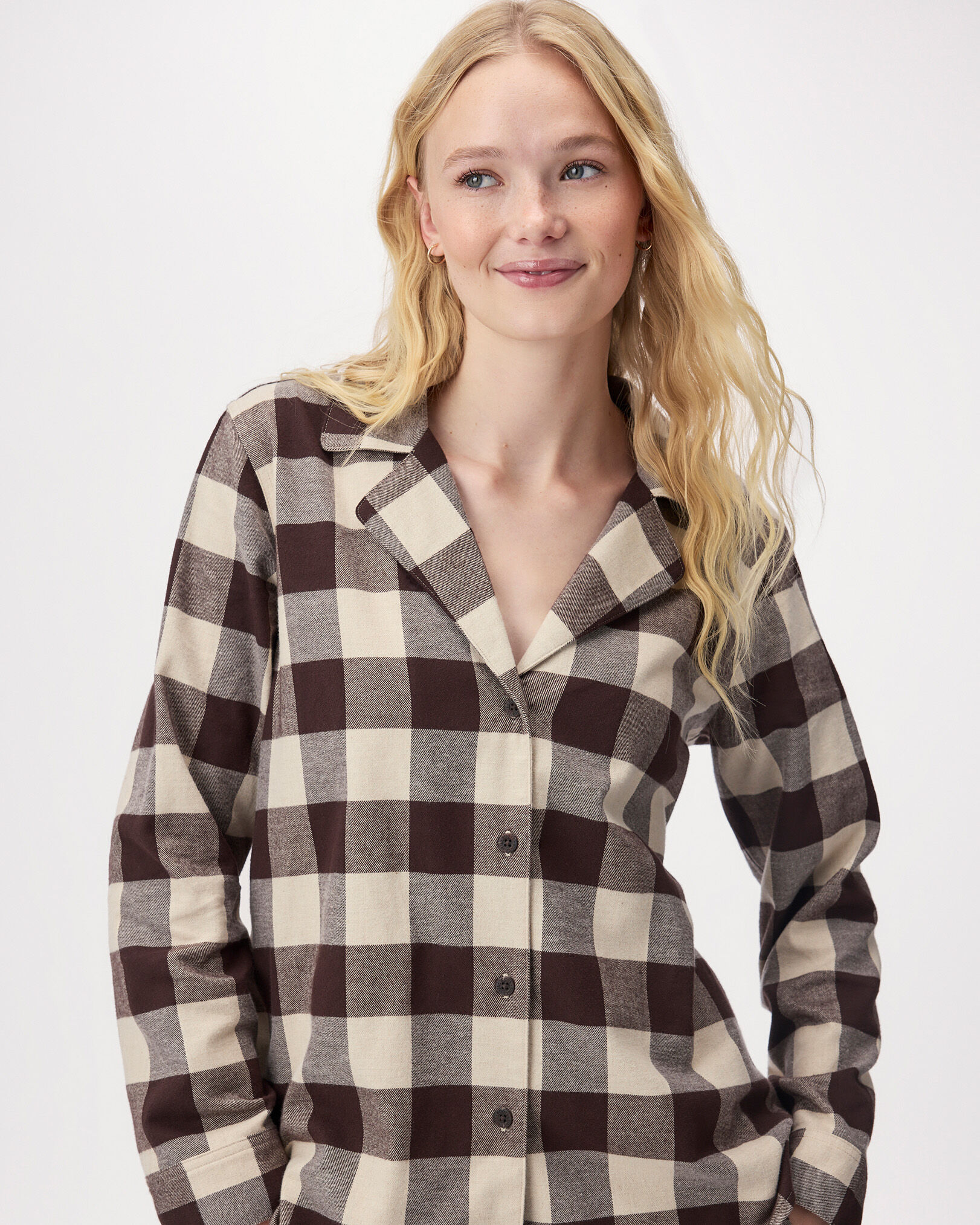 Womens Plaid Pajama Shirt