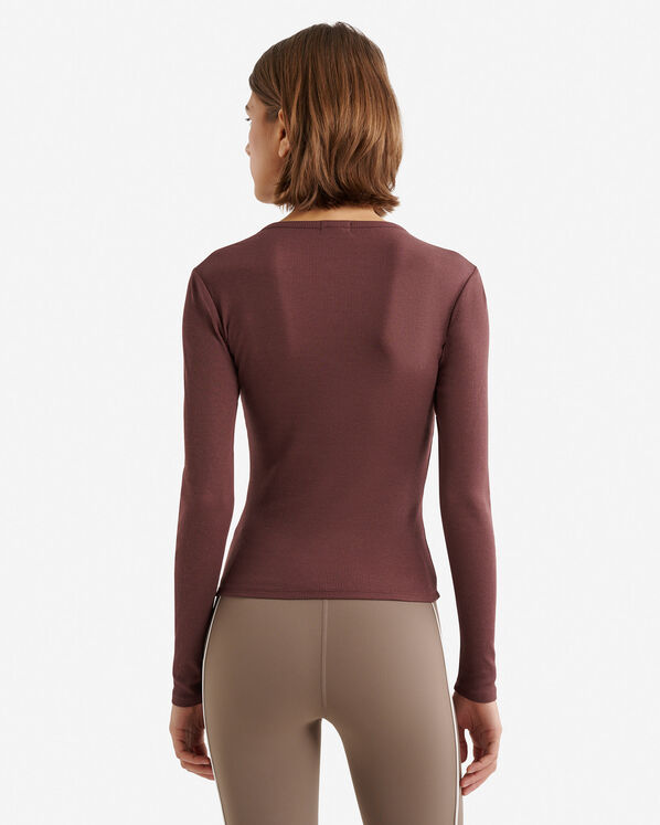 Chandail henley ajust&eacute; &agrave; manches longues en tissu c&ocirc;tel&eacute; Roam