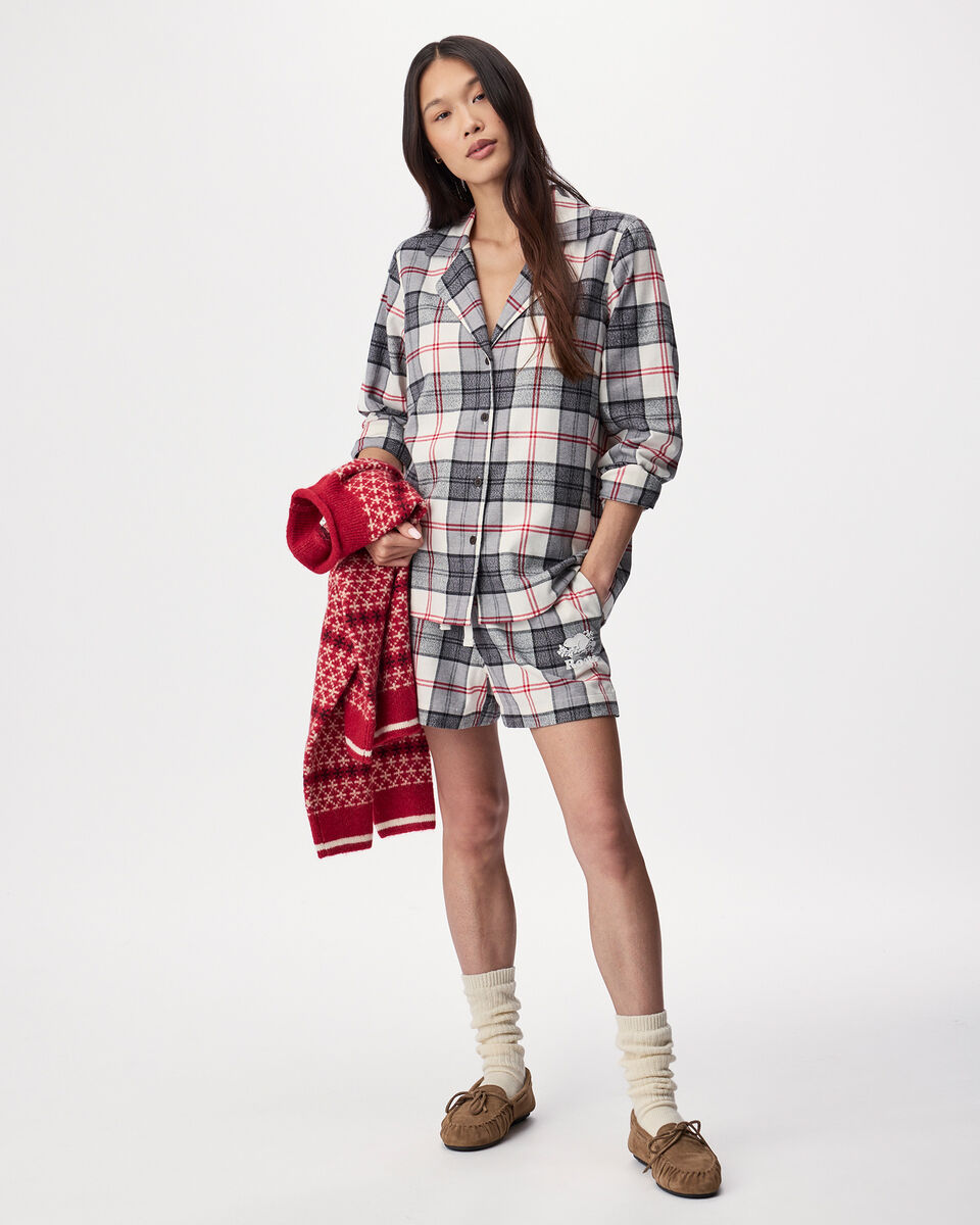 Chemise de pyjama &agrave; carreaux pour femme