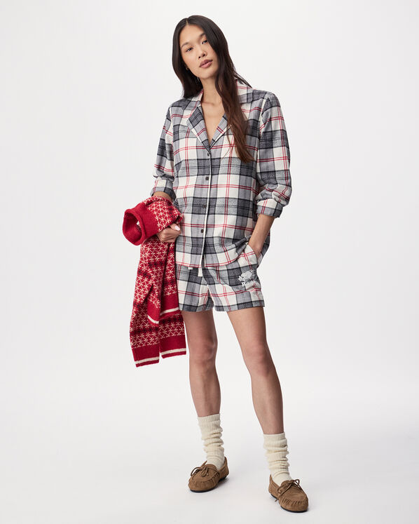 Womens Plaid Pajama Shirt
