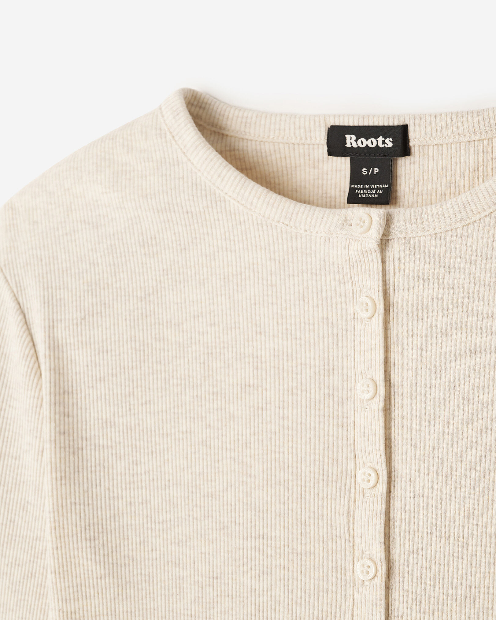 Chandail henley ajusté à manches longues en tissu côtelé Roam