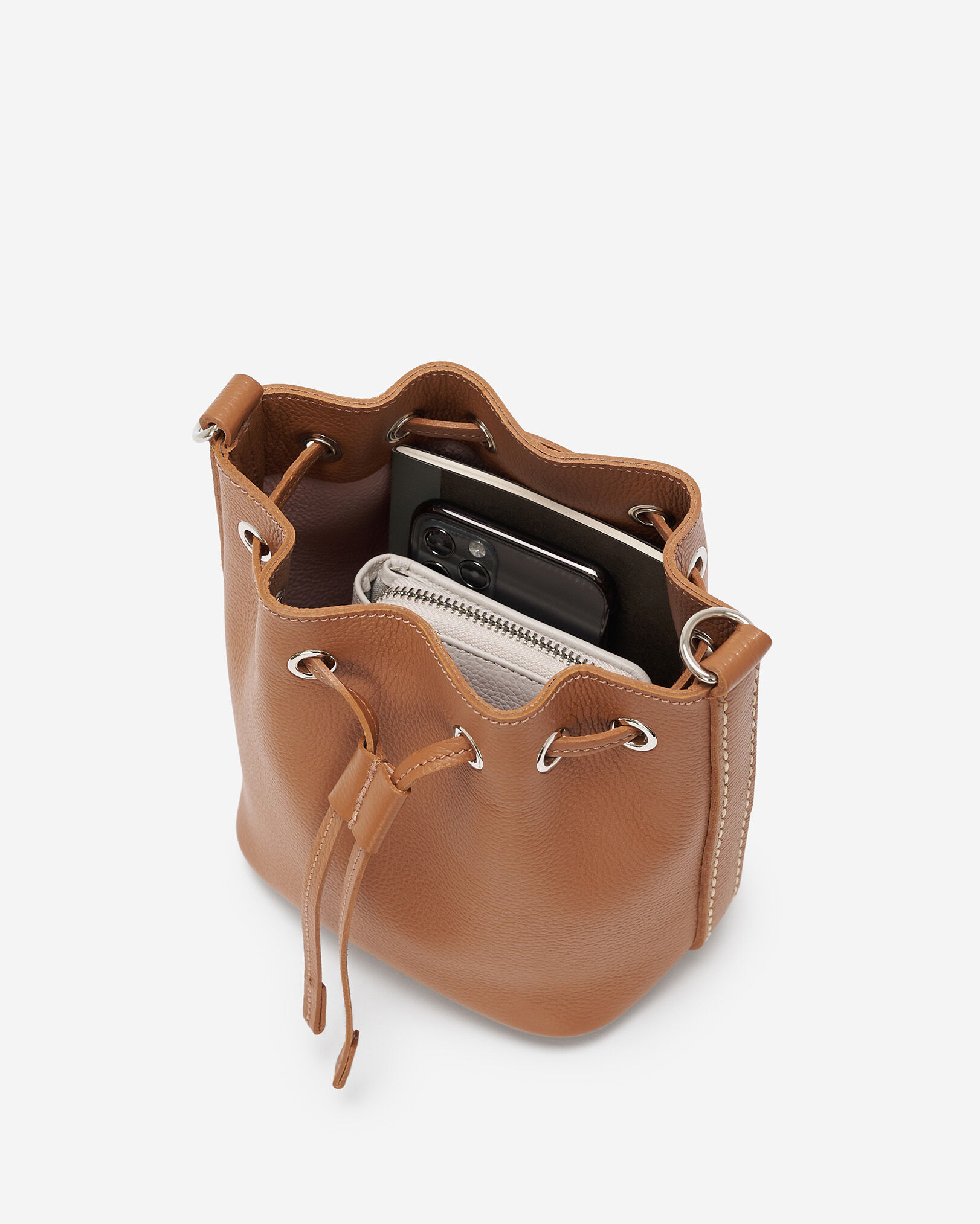 Mini sac seau 2.0 en cuir Cervino