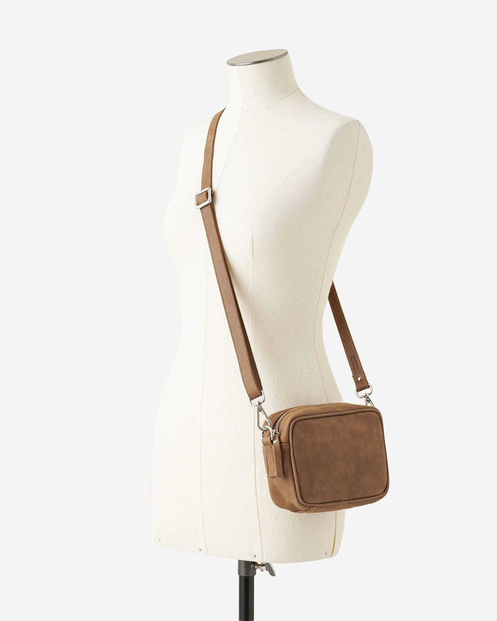 Brown leather shoulder strap store