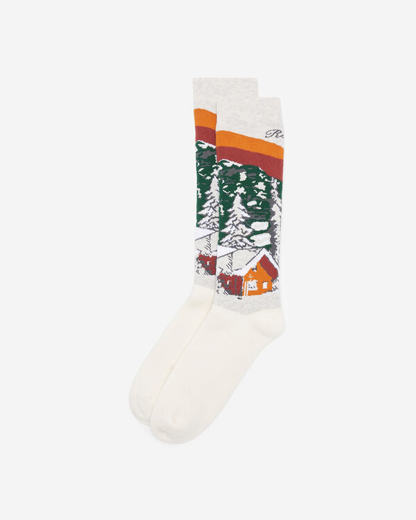 Chaussettes en tricot intarsia Paysage pour adultes