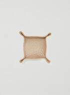 Small Leather Tray Metallic