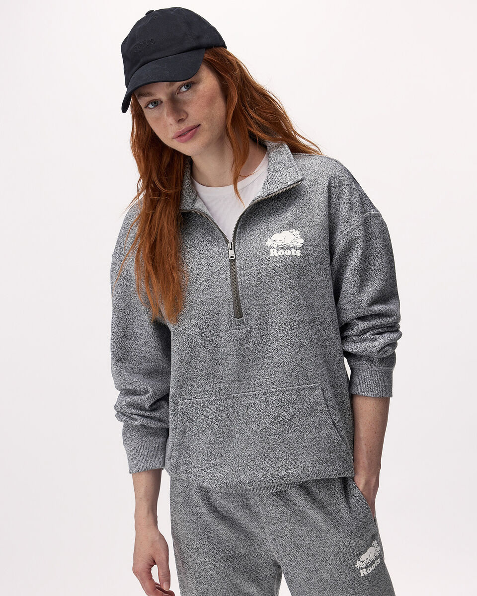 Organic Cooper Relaxed Quarter Zip Stein
