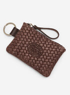 Pochette &agrave; glissi&egrave;re en cuir tiss&eacute;
