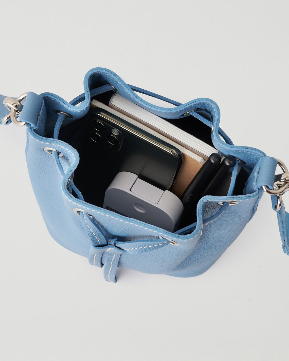 Mini sac seau en cuir Cervino