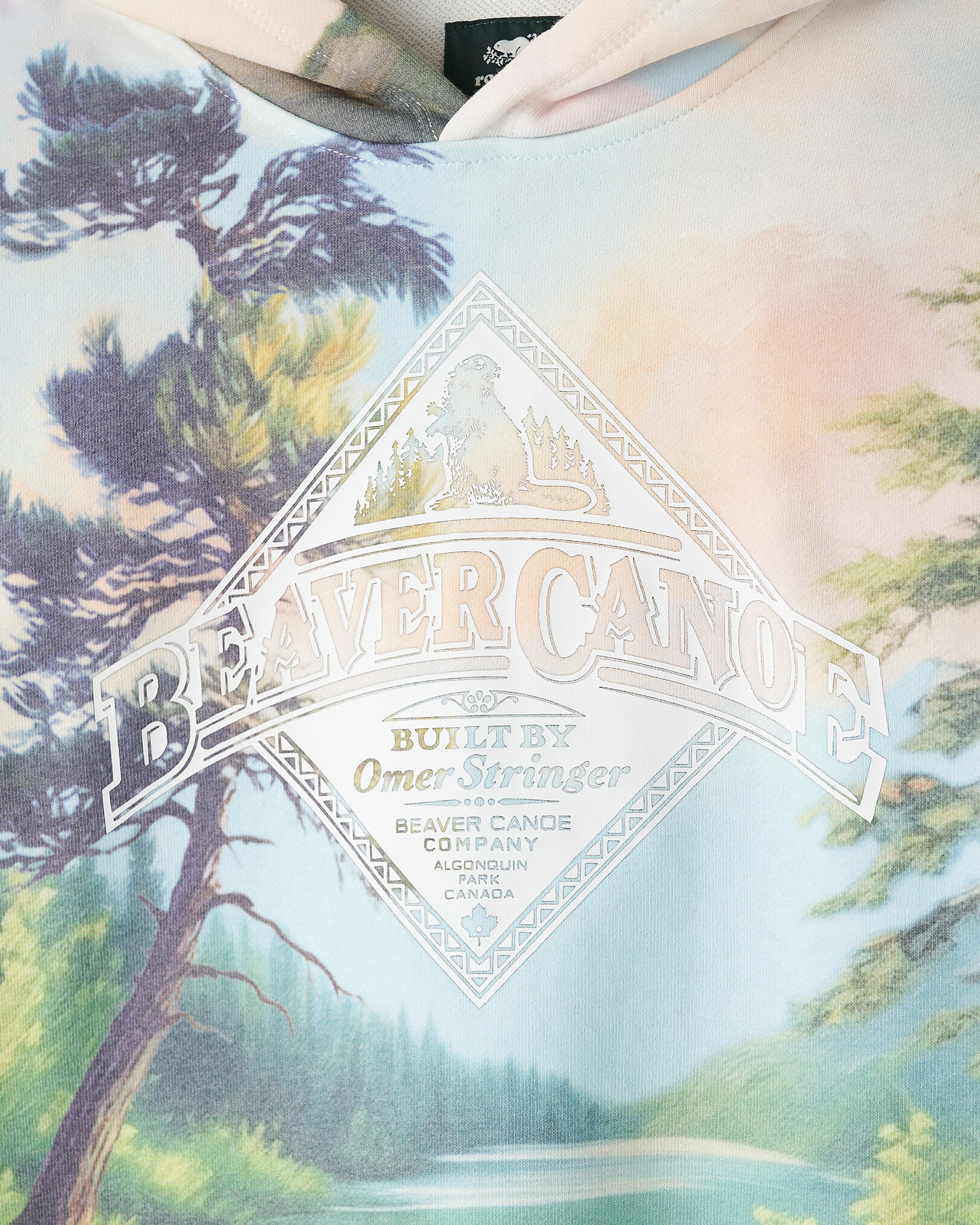 Kids Beaver Canoe Landscape Hoodie