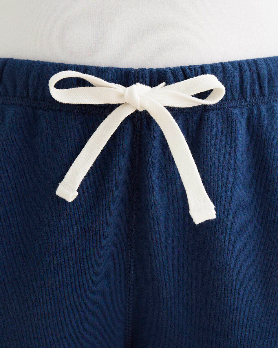 Pantalon original ajusté à cheville côtelée en molleton de coton bio (entrejambe : 28 po)