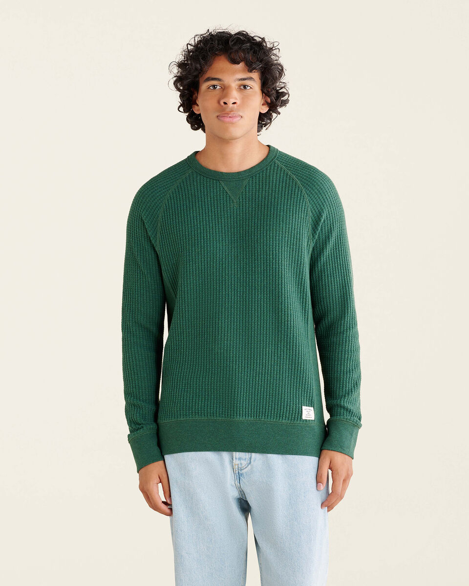 Stretch Waffle Long Sleeve Crew Top