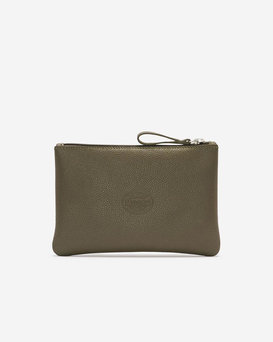 Grande pochette à glissière en cuir Cervino