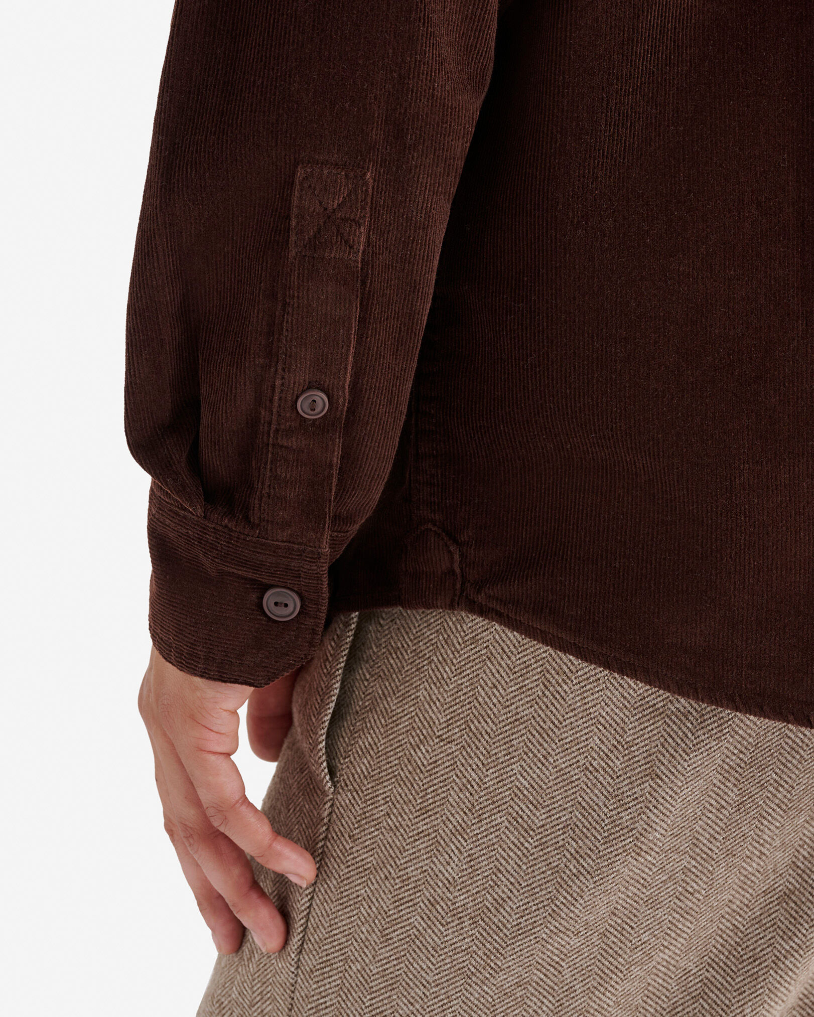 Chemise de travail en velours côtelé