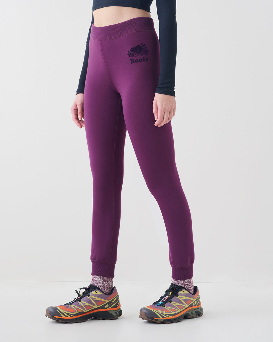 Legging douillet à cheville côtelée en coton bio Cooper