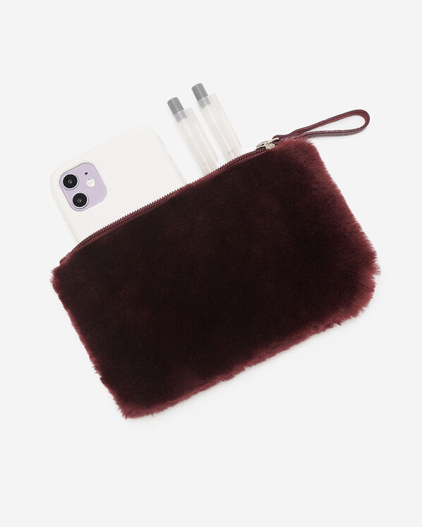 Shearling Medium Zip Pouch