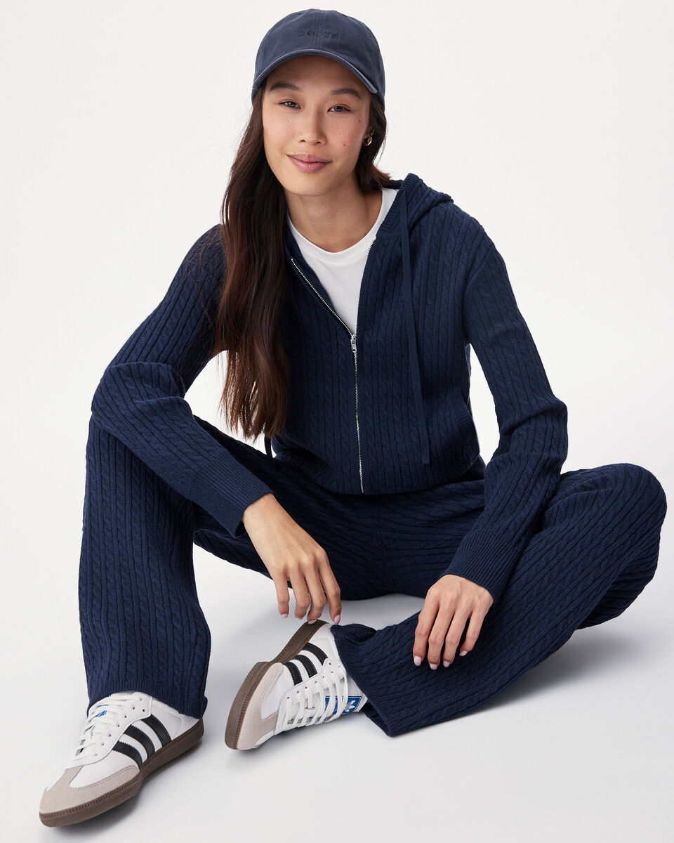 Bowen Cable Knit Full Zip Hoodie