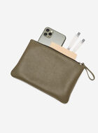 Pochette moyenne à glissière en cuir Cervino