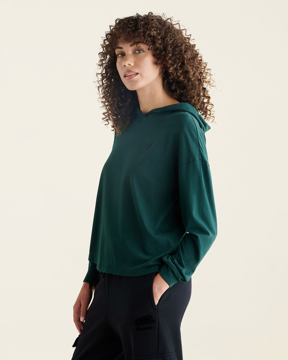 Womens Organic Cooper Hooded Long Sleeve T-Shirt