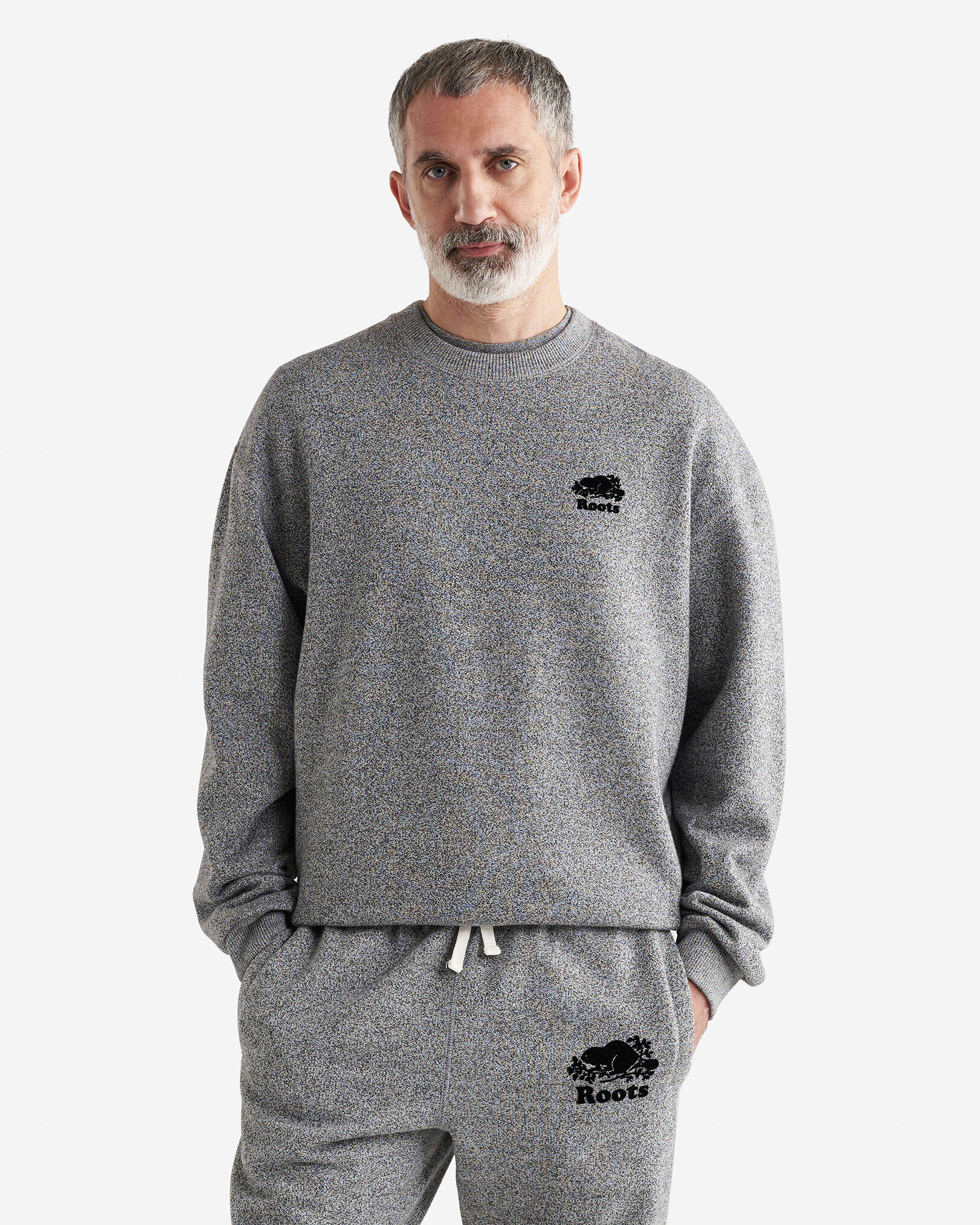 Chandail à col rond original décontracté en molleton de coton bio