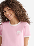 T-shirt &agrave; bordures contrastantes en coton bio Cooper pour femme