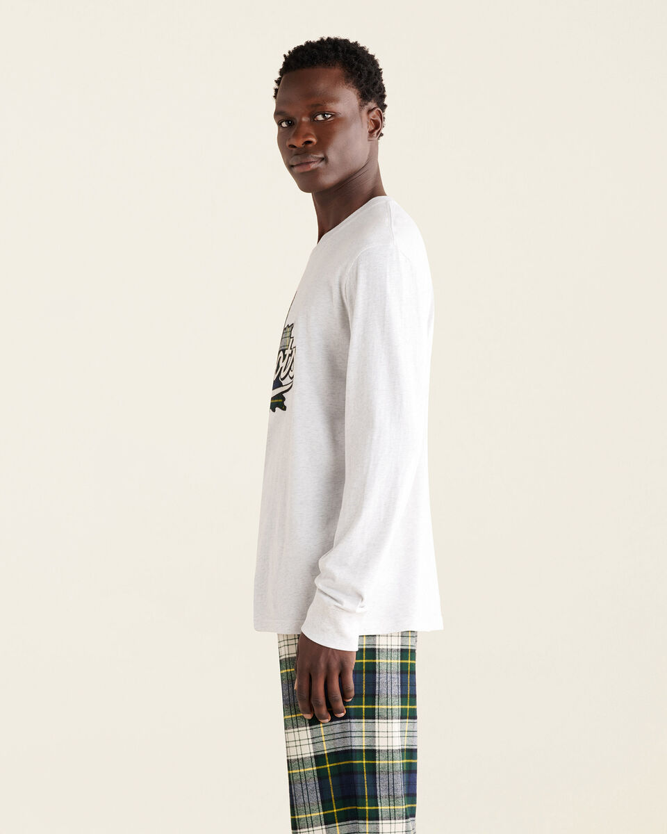 Mens Leaf Plaid Fill Long Sleeve T-shirt