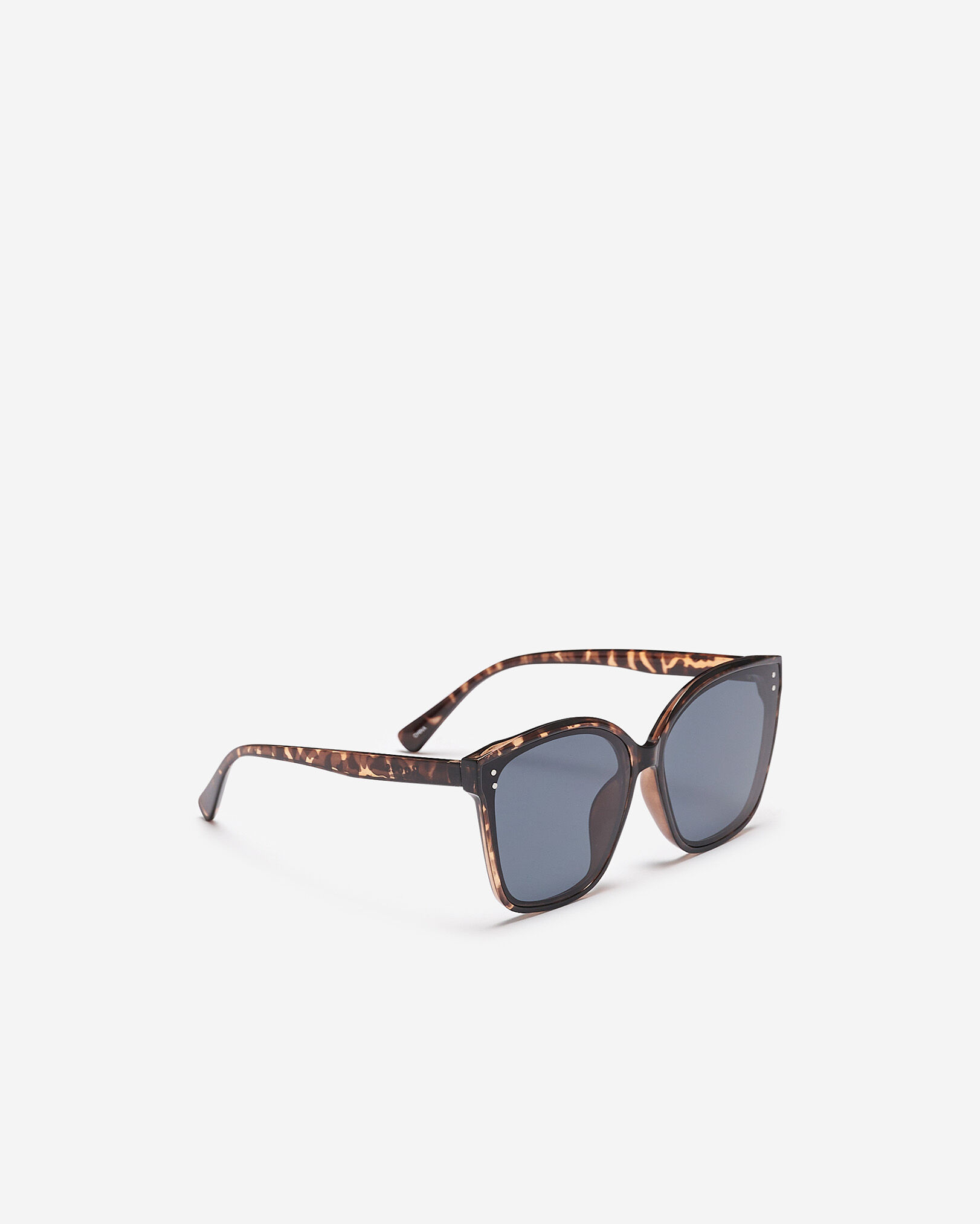 Plastic Oversized Square Tortoise Sunglasses