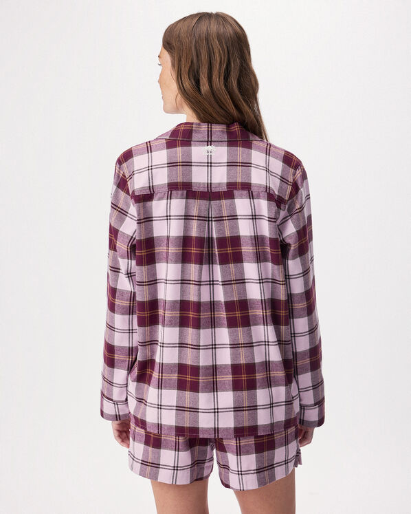 Chemise de pyjama &agrave; carreaux pour femme