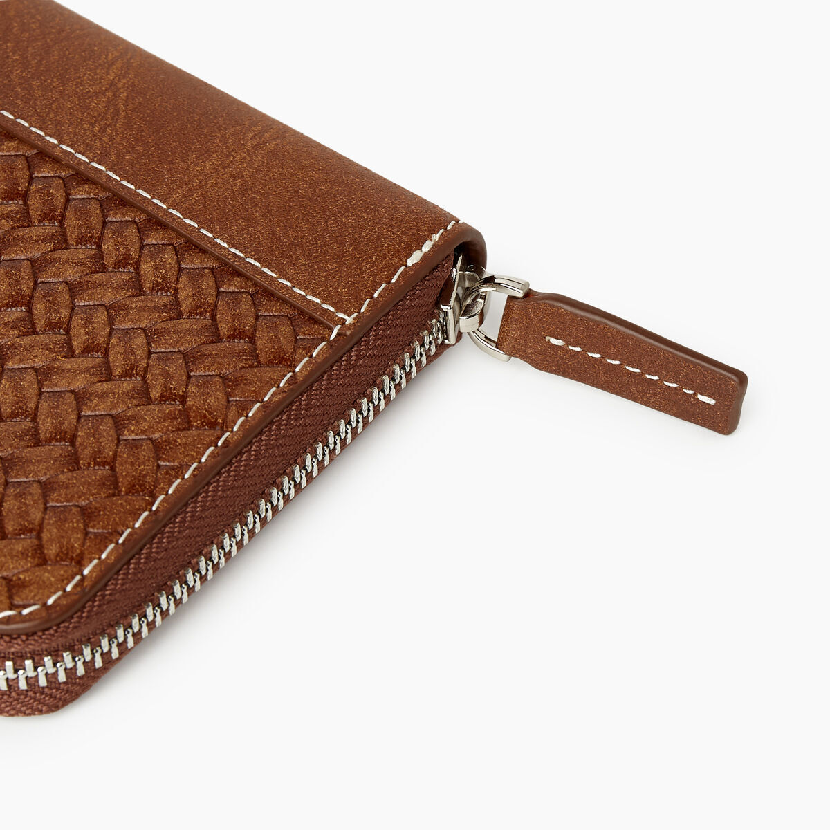 Zip Around Clutch Woven