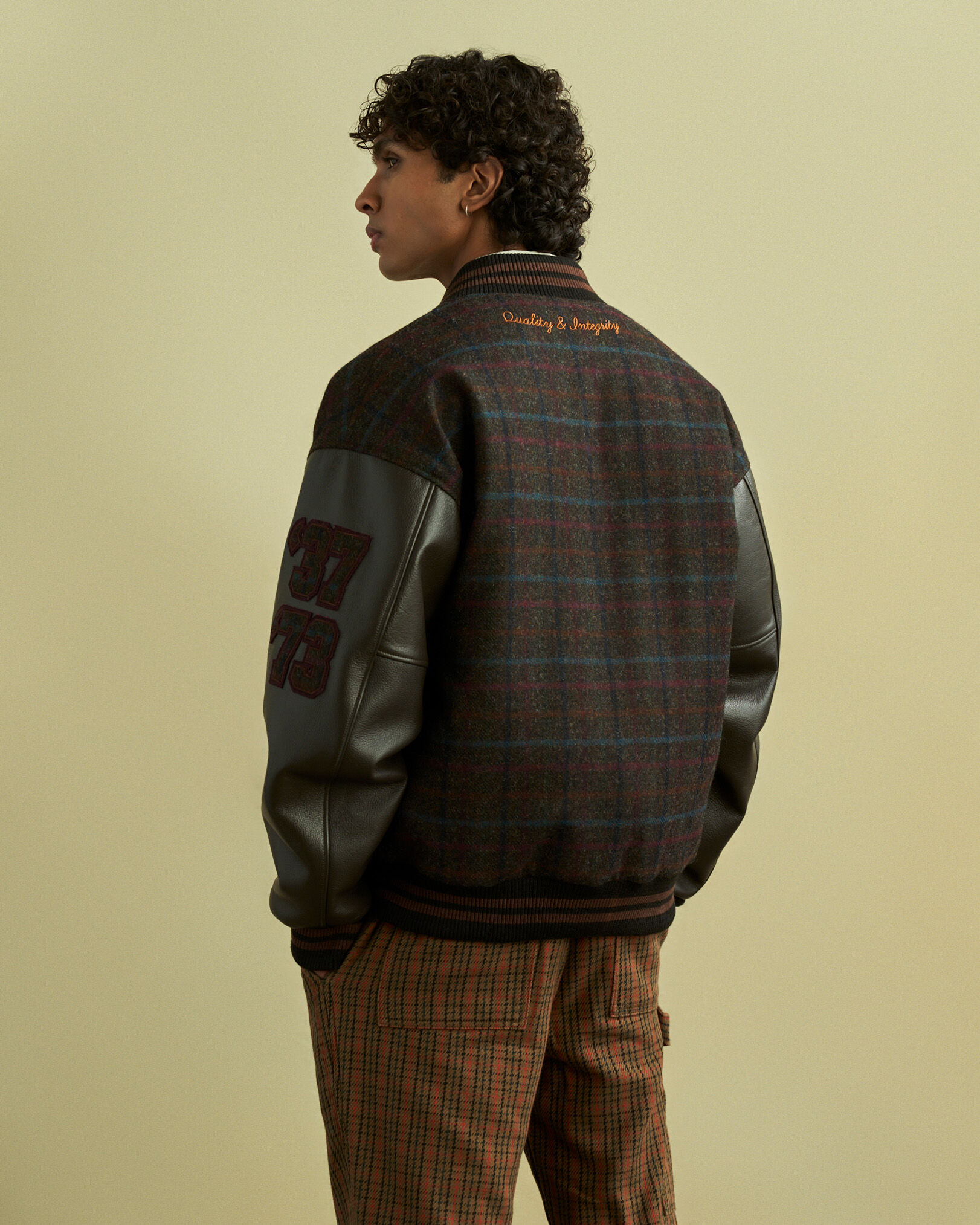 Plaid varsity jacket new arrivals