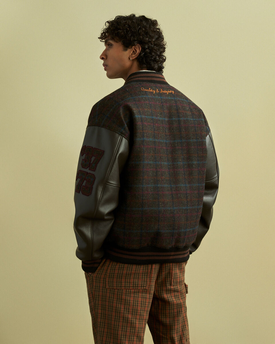 Moon Plaid Varsity Jacket