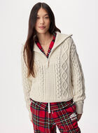 Cable Knit Quarter Zip Sweater