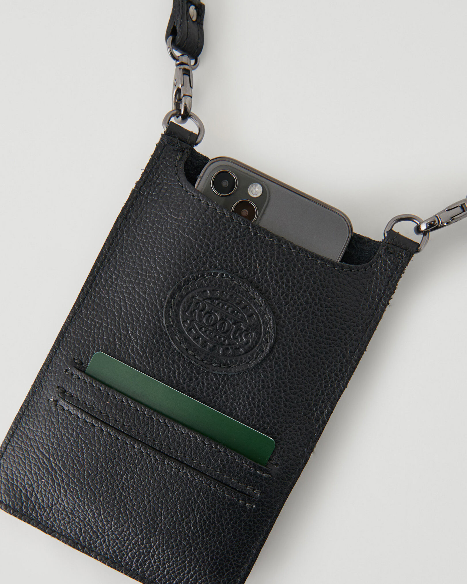 Shearling Phone Pouch Leather Accessories Roots
