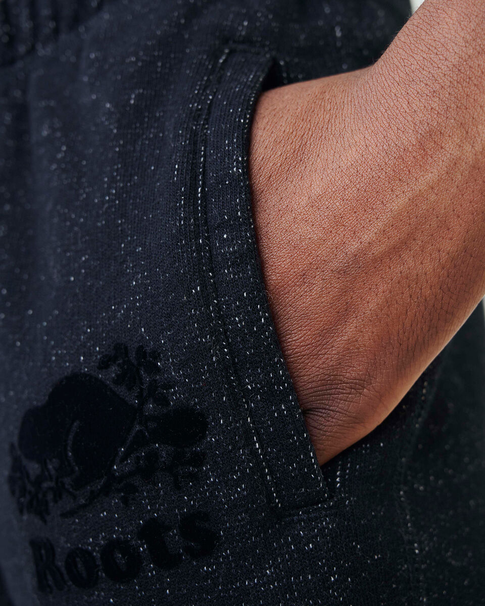 Pantalon original ajusté à cheville côtelée en molleton de coton bio