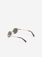 Womens Metal Slim Oval Sunglasses