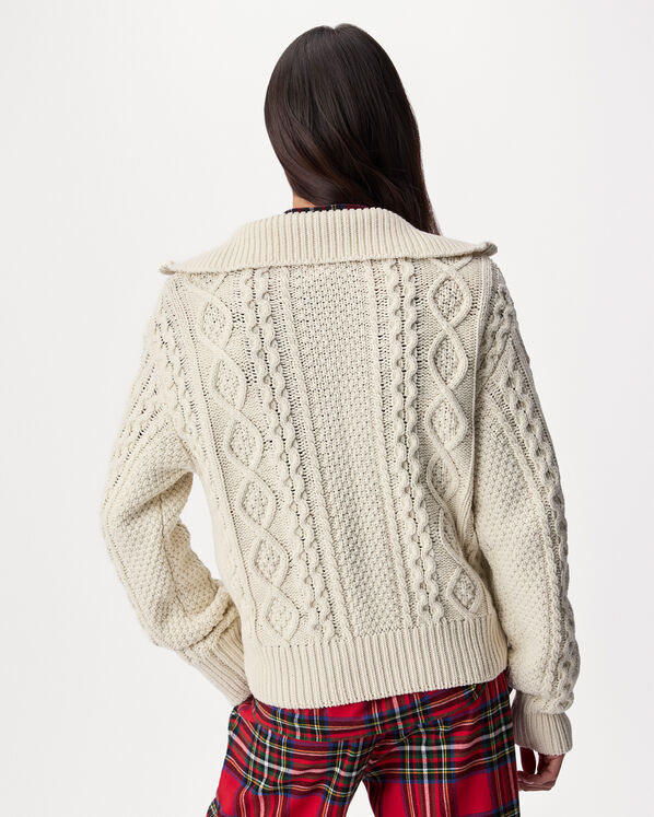 Cable Knit Quarter Zip Sweater