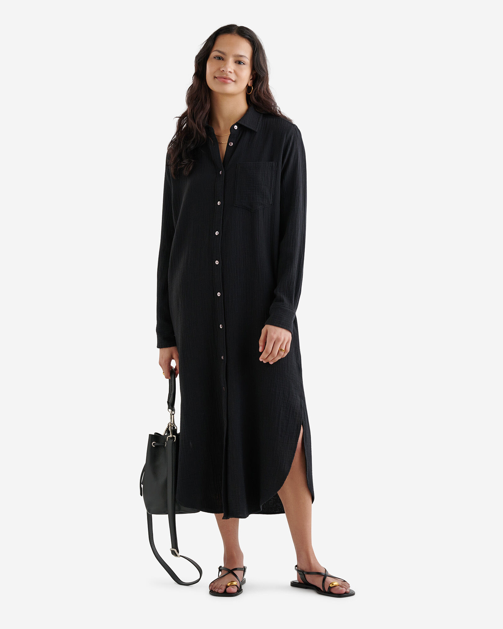 Isla Cotton Gauze Shirt Dress
