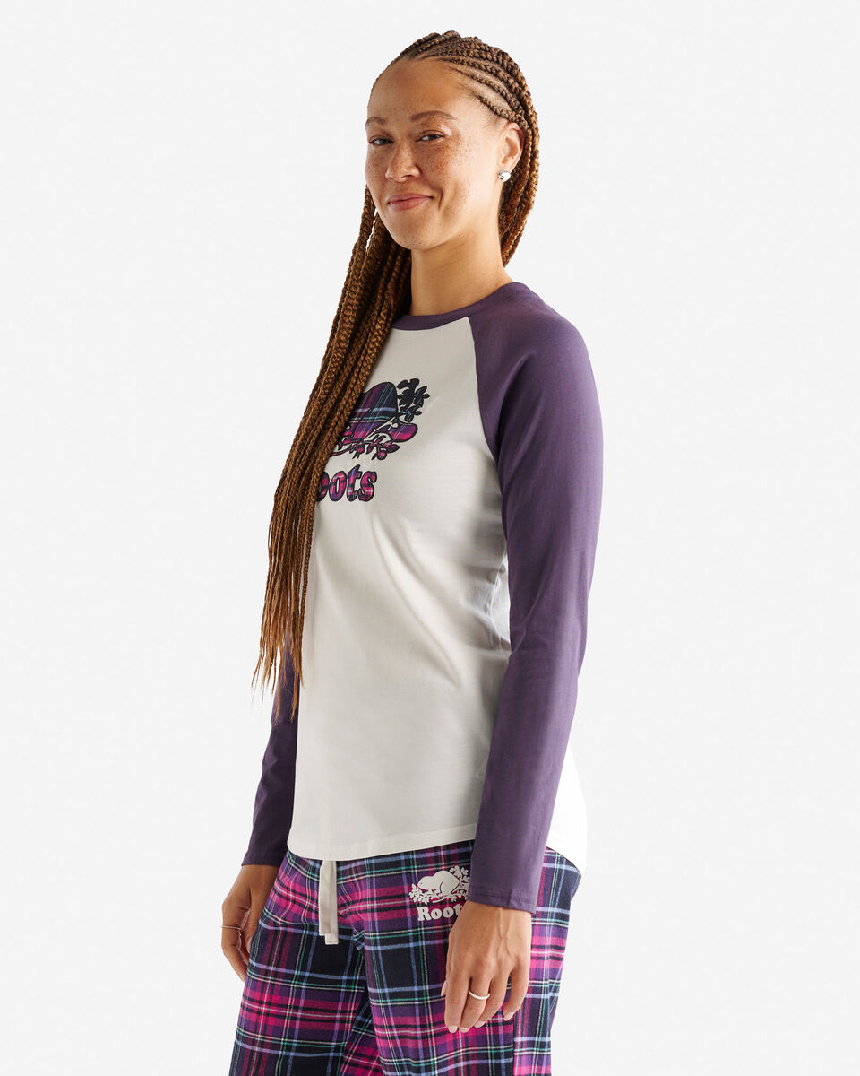 T-shirt manches longues à carreaux Inglenook pour femmes