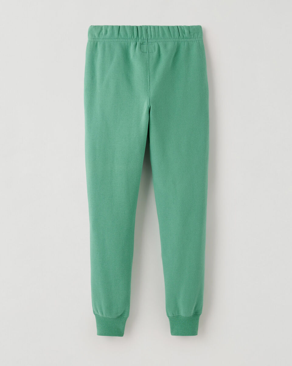 Pantalon ajusté à cheville côtelée en molleton de coton bio pour fille
