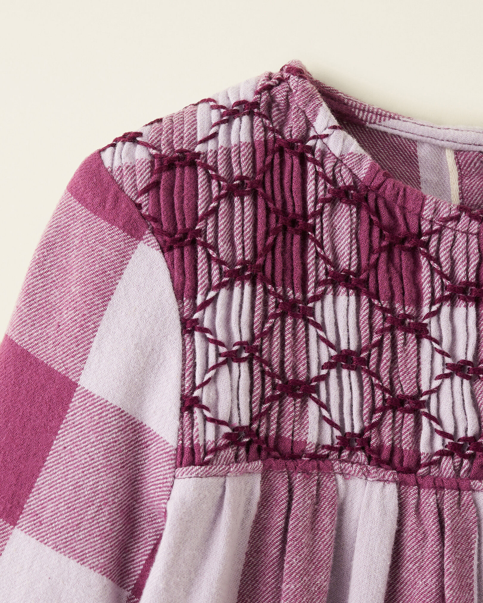 Purple plaid dress top