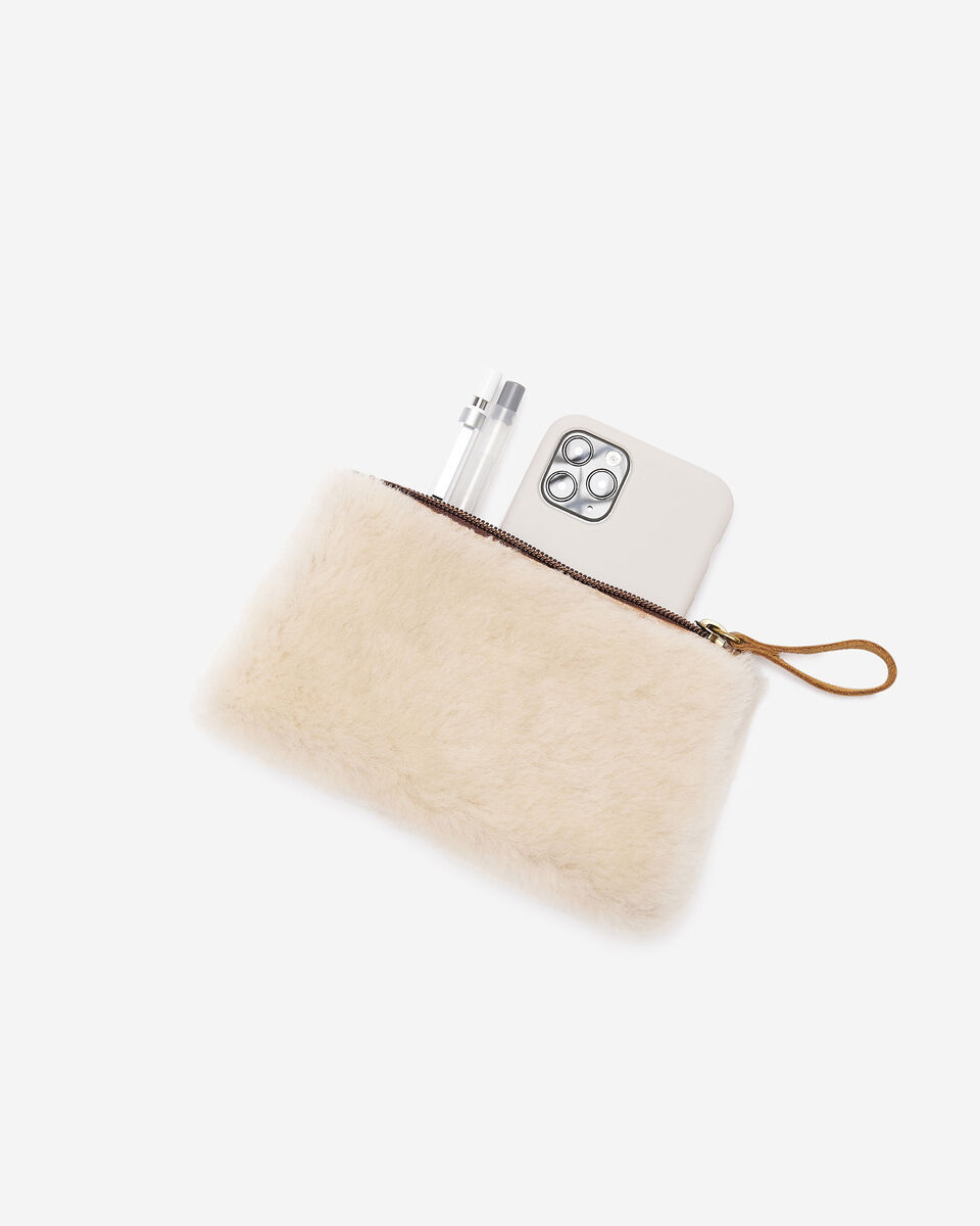 Shearling Medium Zip Pouch