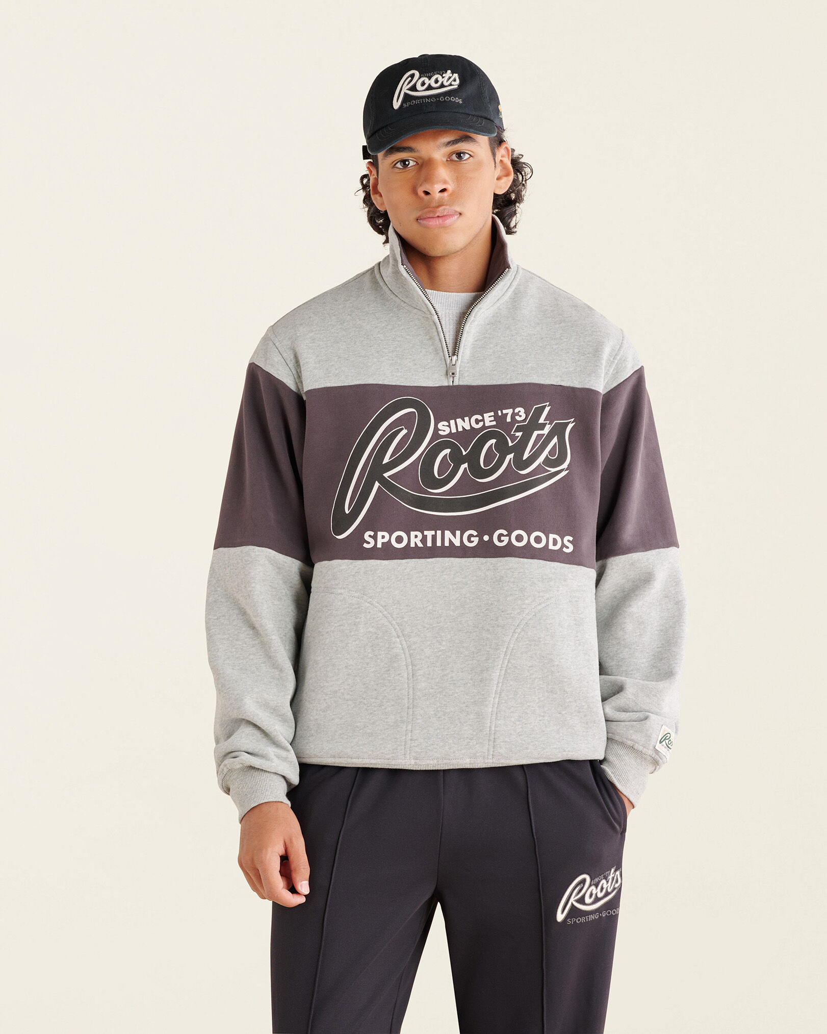 Roots half zip sweater store
