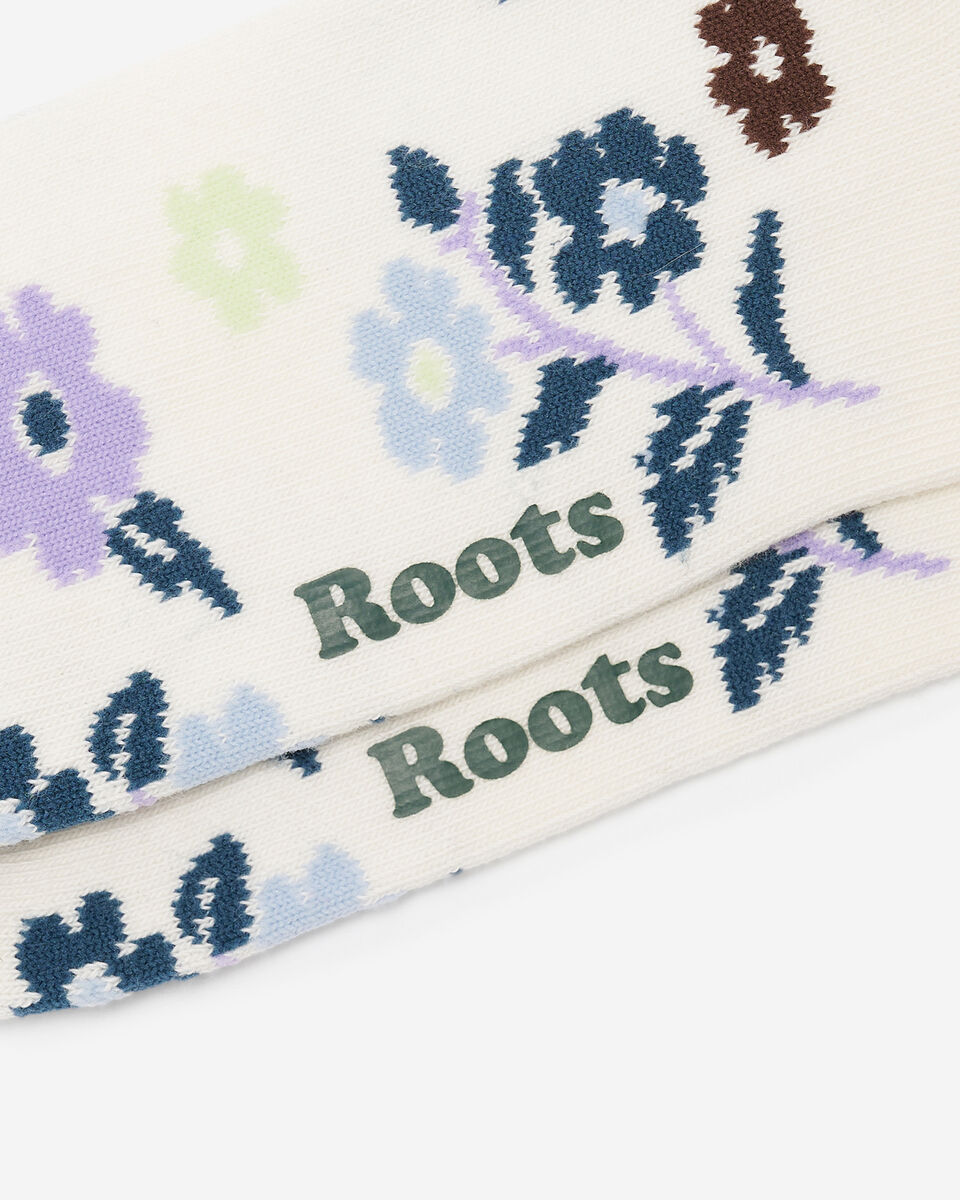 Adult Floral Print Quarter Sock