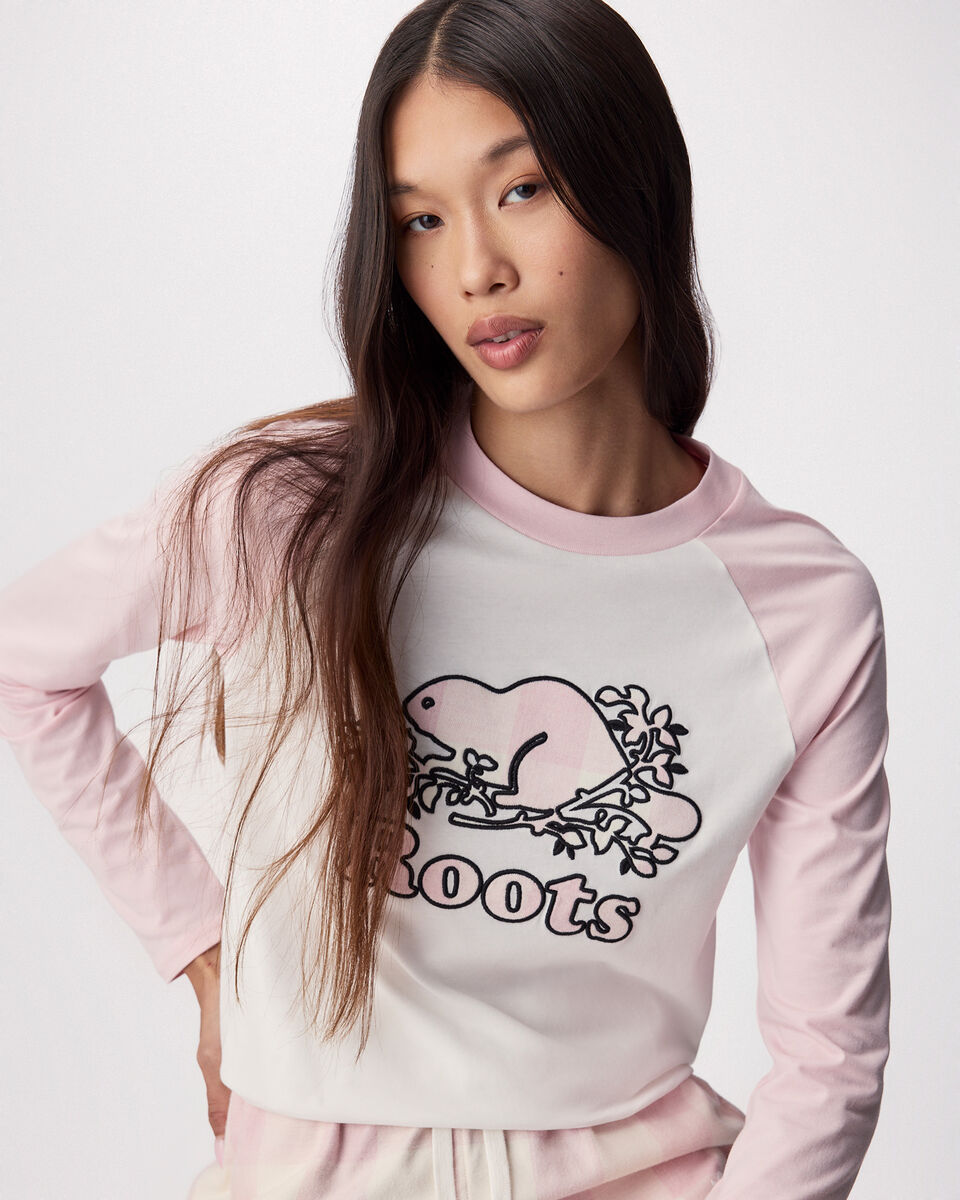 T-shirt &agrave; manches longues Cooper &agrave; carreaux pour femme