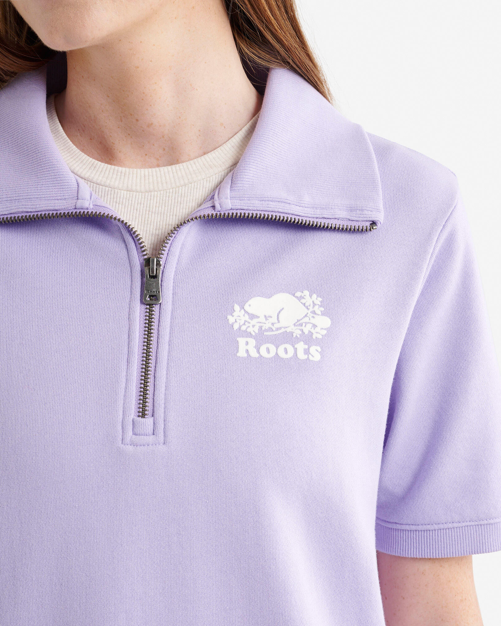 Cooper Terry Short Sleeve Quarter Zip Dress