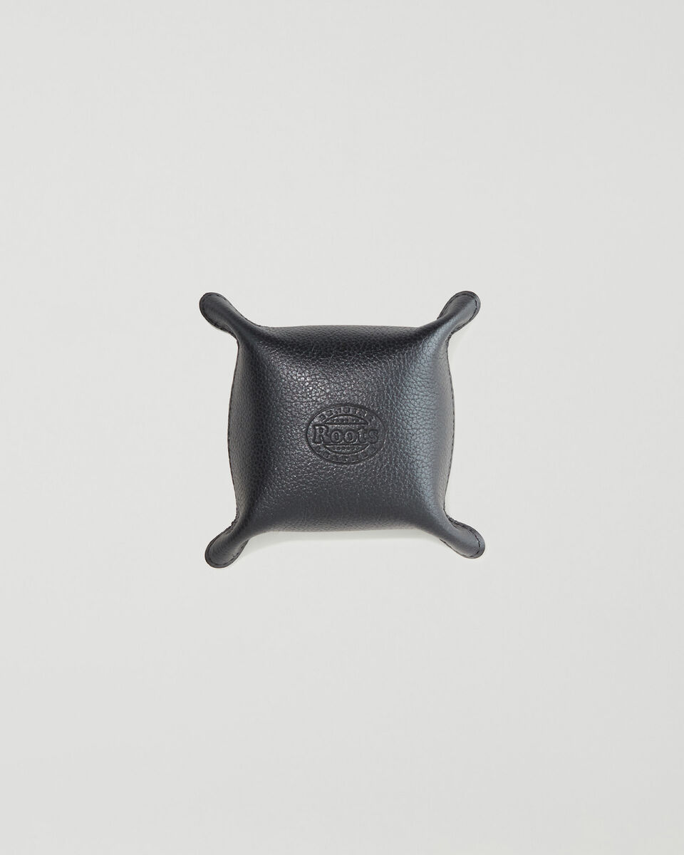 Small Leather Tray Metallic